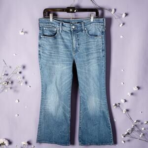 J. Crew Women's 30P Petite Stonewash Blue Semi-Stretch High Rise Flare Jeans